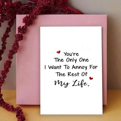 1 Thiệp Valentine tối giản đen trắng - Với câu nói lãng mạn "Em là người duy nhất anh muốn trêu chọc", món quà kỷ niệm sang trọng và quà sinh nhật hài hước nhưng lãng mạn dành cho các cặp đôi.