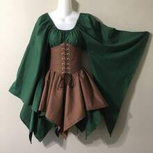 Cosplay Clothing - Dark Green and Coffee Color - View 4