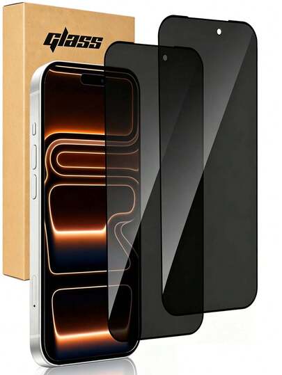 2 piezas Protector de pantalla de privacidad compatible con iPhone 17/16/15/14/13/12/11 Pro Max, Vidrio templado antiespia de cobertura completa con tacto suave y cómodo, película protectora de 9H compatible con iPhone 17e Air 16e SE2 SE3 8 7 6Plus
