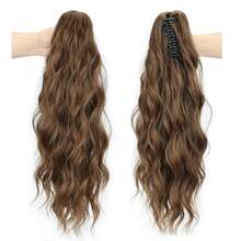16 Inch Wavy Clip-In Ponytail Extension, Gradient Blonde Synthetic Hair Piece, For Women's Daily And Party Use - Multicolor - View 12