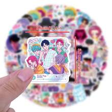 55pcs Amember Of The Witch Hunting Group, Cartoon Stickers, Creative Stickers, Decorative Stickers, Cartoon Graffiti Stickers, Personalized Decorative Pens, Account Books, And Pens - Multicolor - View 2