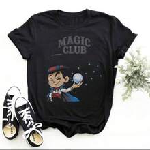 Camiseta de mujer con estampado de Magic Club - Negro - Ver 1