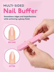 Bộ dụng cụ làm móng 7 món: Giũa móng 100/180 grit, giấy nhám, kìm cắt móng, khối đánh bóng, cọ vệ sinh, bộ chăm sóc móng chuyên nghiệp màu hồng. - Nhiều màu - Xem 5