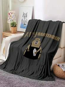 Cute Capybara Club Home Cartoon Print Picnic Blanket, Warm Flannel, Soft And Comfortable, Perfect For Home, Travel, Or Birthday Gifts (12)Decor For Bedroom,Bedroom Decor Items,Room Decor - White - View 1
