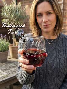 Interesting 40th Birthday Footless Wine Glass: Laser Engraved Gift - Transparent - View 1