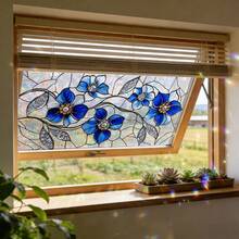 1/5 piezas Película Estática para Ventana con Patrón Floral Colorido, Pegatina de Vidrio Privado Iridiscente, Calcomanía Decorativa Removible que Bloquea la Luz, Adecuada para el Hogar y la Oficina - multicolor - Ver 12