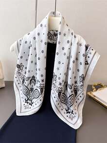 1 chiếc khăn bandana/khăn quàng cổ, khăn vuông nhỏ kiểu retro bằng nhung, phụ kiện thời trang. - Nhiều màu - Xem 4