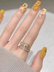 1/2 Bögen neue 5D geprägte Muschel Sonnenblumen Nagel Sticker, frischer japanischer Stil Ins, bunte Aurora Blumen Muster, selbstklebend leicht anzubringen, vielseitige Nageldekoration, mädchenhafte DIY Nail Art Accessoires - Verschiedenfarbig - Übersicht 8