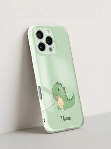 1 Valentinstag Dinosaurier Muster personalisiert für Paare, Name anpassbar, Anti-Sturz Schwarz Komplettlinse, Handyhülle, Freundschaftsgeschenk kompatibel mit Telefon11/12/13/14/15/16/16pro/16plus/17/17air/17pro/17promax25/S25ultra/S25plus/A16/S26/S26ultra/S25plus/ kompatibel mit G85/ 9 - Verschiedenfarbig - Übersicht 4