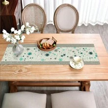 1 件星空图案长方形桌旗，海军蓝和米色撞色设计，神秘星空风格，大尺寸，家居装饰，适合家庭聚会、室内/室外空间、玄关、咖啡桌、客厅氛围、厨房餐厅，节日和自然主题礼品 - 淺灰色 - 查看 11