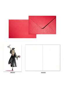 1 Set Of Graduation Cards (Including Envelopes) Makes A Perfect Graduation Celebration Gift For Students, Friends, And Children, And A Heartwarming Present For Graduation Parties And Celebrations. The Card's Inner Pages Are Blank For Writing. - Graduation Season Greeting Cards - View 5