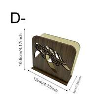 1/4pcs Reversible Wooden Napkin Holder With Laser Cut Bee, Rose And Turtle Patterns. Vertical Napkin Dispenser Suitable For Restaurant, Cafe, Party, Wedding, Rustic Home Decor - Multicolor - View 16