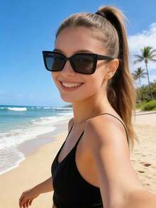 1pc European And American Retro Cat Eye Frame Y2K Fashion Glasses, Versatile Lightweight Leopard Print Bohemian PC (Polycarbonate) Fashion Glasses, Suitable For All Seasons - Multicolor - View 6