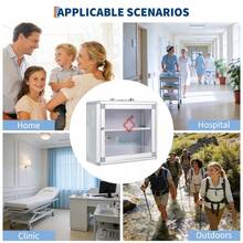 Beaully Wall Mounted Lockable Medicine Cabinet, Small/Large Size Secure Metal First Aid Box With Handle & Key, Portable, Childproof Medical Storage For Bathroom, Silver - Small Size - View 5