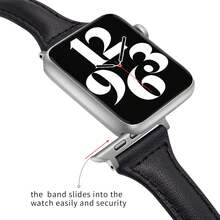FEIZLINDAO 1件裝細款PU皮革手錶錶帶，相容 38mm 40mm 41mm 42mm 44mm 45mm 49mm，柔軟高級替換錶帶，適用 Ultra SE 及 Series 11/10/9/8/7/6/5/4/3/2/1 配件 - 米色 - 查看 3
