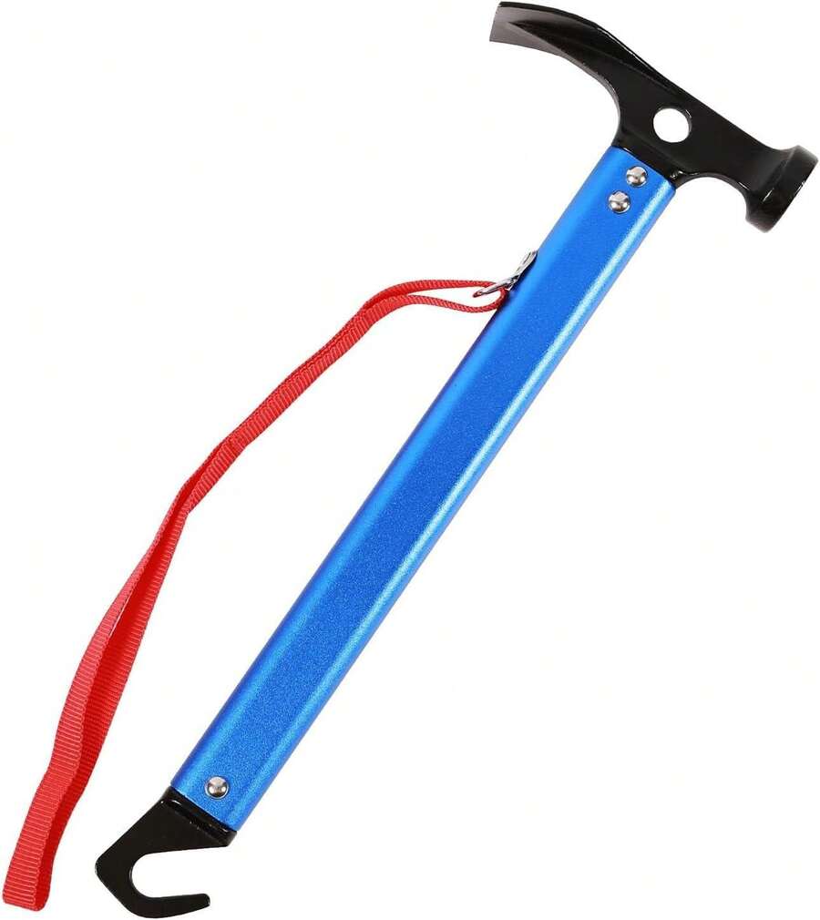 REDCAMP Ultralight 3-In-1 Metal Camping Mallet, Heavy Duty Tent Stake Hammer & Puller For Outdoor Hiking Backpacking, Blue, 1 PCS - Blue-1 PCS - 查看 1
