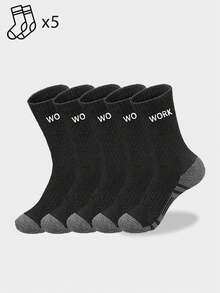 1/5/10/20 Pairs Men's Crew Athletic Running Socks, Casual & Minimalist - Multicolor - View 12