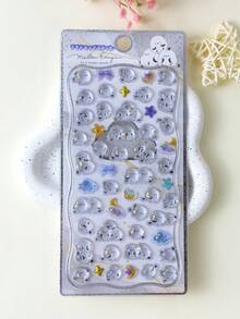 3D Cartoon Stickers For Kids, Popular Embossed Stickers, Durable Material, Sophisticated Design, Self-Adhesive Waterproof Decorative Stickers, Texture Effect And Complete Decorative Atmosphere, Mixed Color Design, Asymmetrical Shape, Waterproof Decorative Stickers, Suitable For DIY Decoration And Student Crafts. - Multicolor - View 9