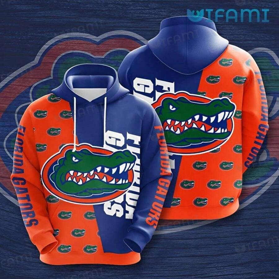 Florida Gator Hoodie 3D Blue Orange Logo Gators Gift - Multicolor - View 1
