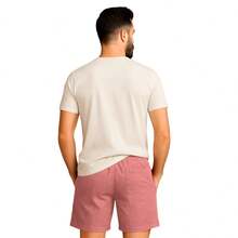 Set Of 3 Premium Linen Shorts For Men - Luxury Beachwear - 珊瑚粉 - 查看 9