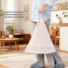 Túi đựng rác nhà tắm, 50 chiếc/cuộn, túi rác nhỏ màu hồng, chất liệu mỏng và chắc chắn, túi rác dùng một lần phù hợp cho thùng rác văn phòng và gia đình, 50 chiếc/cuộn. - A - Xem 6