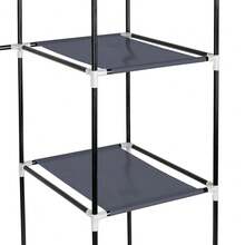 67" Portable Clothes Closet Wardrobe With Non-Woven Fabric And Hanging Rod Quick And Easy To Assemble Gray - 如圖所示 - 查看 11