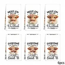 2pcs Highland Cow Pattern & Text Print Towel Set - Decorative Towels, Super Absorbent Microfiber, Machine Washable, Suitable For Holiday Decor, Cooking, Baking, Housewarming Gifts And Cleaning, Fit For Kitchen, Bathroom, Toilet - Multicolor - View 12