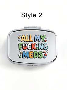 Square Medicine Box With Capsule, Pill, Letter And Bottle Patterns, Portable Medication Storage Compartment, Mini Metal Storage Box, Portable Jewelry And Medication Box, Travel Medicine Box, Large Capacity Compartment, Weekly Medication Classification Box, Suitable For Daily Medication And Vitamins, Essential Items For Doctors And Nurses, Emergency Needs, Travel, Hiking Emergency Rescue - Multicolor - View 16
