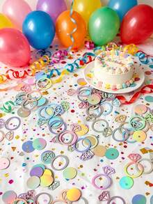 100pcs Colorful Ring Ribbon Decorations, Suitable For Wedding, Birthday Party, Desk Decor, Back To School, Valentine's Day, Bachelor/Bachelorette Party - Multicolor - View 5