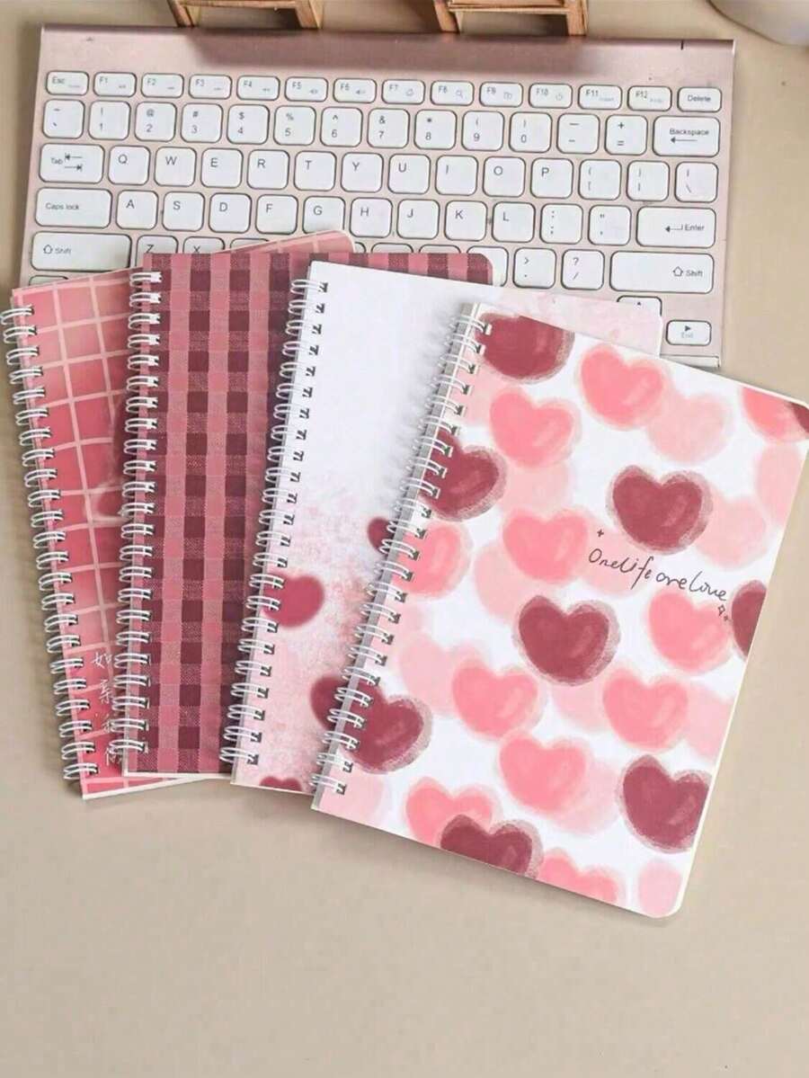 1 Set A5 Spiral Notebook, Cute Cartoon Cover, 60 Pages Lined Paper, Random Pattern, Back To School - A - View 1