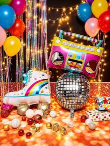 3pcs/Set Skates Speaker Disco Ball, Suitable For Birthday Parties, Themed Events, Party Decorations, Wedding Decorations, Anniversaries, Graduation Ceremonies, School Parties, Graduation Event Decorations, Indoor/Outdoor Party Decorations, Wedding Arrangements, Anniversary Arrangements, Home Decorations - Disco Set - View 3