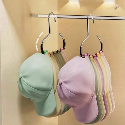 Random Color Hat Rack, Wardrobe/Closet Hanging Hat Holder, Multi-Function Hat Display Shelf