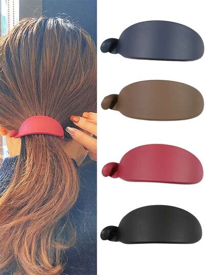 3/4pcs Fashion Classic Matte Oval Banana Twist Clips, Elegant Versatile Hair Clips For Ponytail, Bun, Casual, Party, Holiday, Ideal Gift For Valentine's Day, Thanksgiving, Back To School, Mother's Day, Birthday