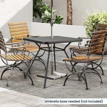 GOFLAME Outdoor Square Patio Table 80cm, Heavy-Duty Metal Bistro Table With Umbrella Hole & Lid, SPC Tabletop For Backyard, Porch, Poolside, Dining Room - Black - View 5