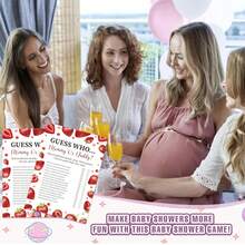 10/30 Piezas Juego de "¿Quién es la mamá o el papá?", Juego para baby shower, Tarjetas para fiesta de revelación de género, Género neutral niño o niña, Juego y actividad divertida para bebé - Multicolor - Ver 6