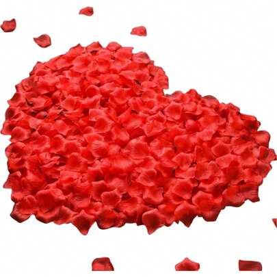 4000pcs Artificial Silk Rose Petals (Red) For Romantic Decoration, Suitable For Wedding, Engagement, Birthday, Celebration And Anniversary Party Backdrops