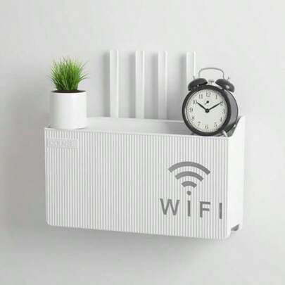 Caja de almacenamiento para router doméstico, WiFi inalámbrico, estante de pared para almacenamiento de decodificador de TV, para sala de estar, dormitorio y organización