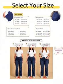 Plus Size Flare Jeans, Elegant, Fashionable, Formal, Outdoor Outfit, Women Plus Size Jeans, Curvy Jeans, Women Jeans, Loose Jeans, Pants, Cargo Pants, Plus Size Jeans, Halloween, New Year, Country Casual - Black - View 3