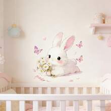 Cute Cartoon Rabbit Pattern, Soft Color Matching, Warm And Comfortable, Creating A Dreamy Nursery. Self-Adhesive, No Residue, Perfect Wall Decor For Baby Bedroom. - Multicolor - View 2
