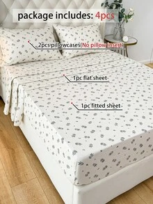 4件套波西米亚风纹理压花床上用品套装，柔软舒适透气，豪华酒店及家居夏季双人床被套套装，包含2个枕套、1个床单和1个床笠，是居家及宿舍床上用品的理想之选。 - 彩色 - 查看 8