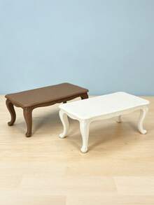Miniature Model House Carved Leg Table, (Non-Wooden) European Style Low Table Model, Realistic Mini Coffee Table, Fairy House Furniture, Miniature Scene Decoration, Photography Prop Table Accessory - European-style Low Table - View 4