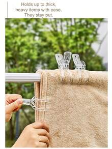 30 piezas de pinzas de ropa de plástico, pinzas antideslizantes, alfileres de colores múltiples con almohadillas suaves, adecuados para toallas, calcetines, ropa interior y ropa - Multicolor - Ver 11