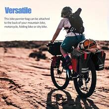 1pc 50L Bicycle Saddle Bag, Reflective Decor Bicycle Backpack, Adjustable Hook Bicycle Bag, Waterproof Mountain Road Bike Rear Seat Backpack (Black, Red, Blue) - Multicolor - View 7