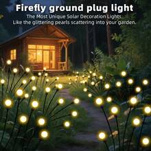 6 đèn LED 60 bóng, 4 đèn LED 40 bóng dạng cọc cắm đất năng lượng mặt trời, đèn đường ngoài trời năng lượng mặt trời, đèn chiếu sáng cảnh quan sân vườn chống thấm nước cho sân nhà, lối đi, cắm trại, ngày lễ, trang trí tiệc cưới. - Màu vàng - Xem 2