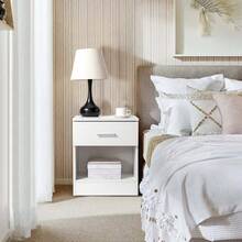 2-Tier Nightstand Set Of 2 Bedside Cabinet End Table For Bedroom Home Office White - As Pic - View 7
