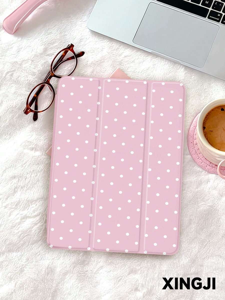 1个焦糖色可爱极简波点图案平板电脑保护套，兼容iPad 10.2英寸（第十代）/（A16）11英寸（第十一代，2025款）、iPad Pro 11英寸（2021/2020款）、Galaxy Tab A8 10.5英寸（2022款），内置笔槽，防摔，带支架，自动休眠/唤醒功能，是送给家人和朋友的最佳礼物。 - 彩色 - 查看 1