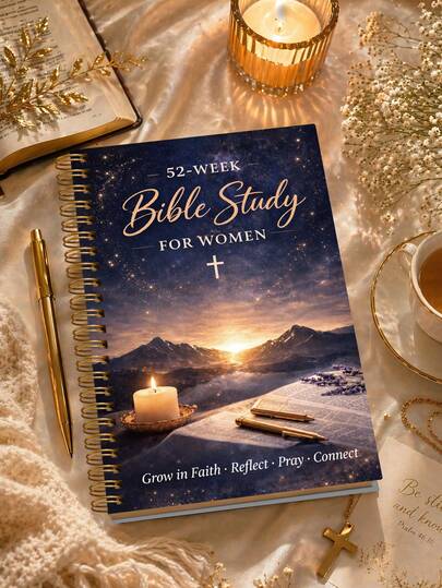 BUBU Bible Study Guided Journal & Daily Reading Plan: 5.6" X 8.3" Spiritual Daily Bible Study Planner For Women Men, Bible Study Kits, School Office Deask Accessories