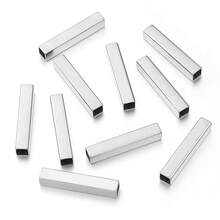 5/10pcs Stainless Steel Square Spacer Beads, Gold Square Tube Bracelet Charms, Rectangular Versatile Beads, Handmade DIY Jewelry Making Accessories - Straight Tube Beads - View 9
