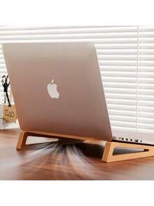 Portable Wooden Laptop Stand With Triangular Base And Cooling Pad, Suitable For Tablets/E-Readers, Mobile Office Workstation For Office, Travel, Desk Or Lap Use - Compatible With Smartphones, Compact Design - Multicolor - View 8