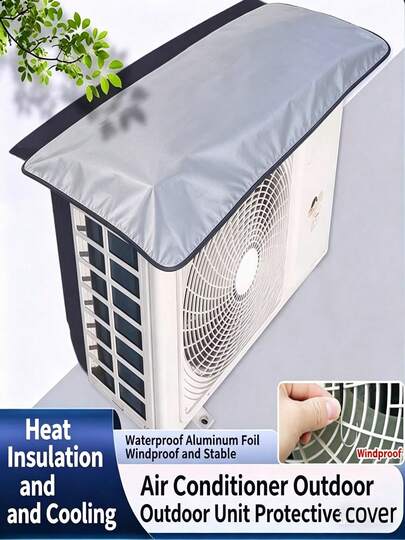Outdoor Air Conditioner Cover, Easy To Install, Heat-Resistant, Waterproof And Dustproof. Made Of Corrosion-Resistant Aluminum Foil, Prevents Top Dripping.
